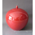 red colored glaze porcelain jar